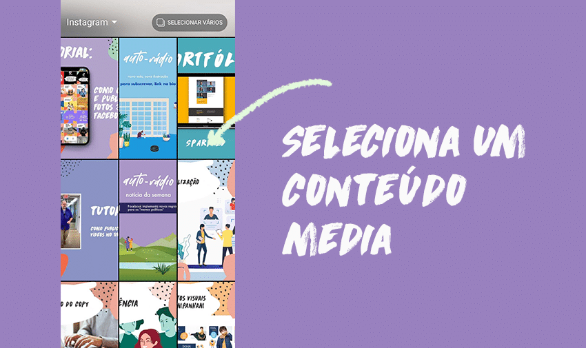 #3 - Clica em selecionar o conteúdo media