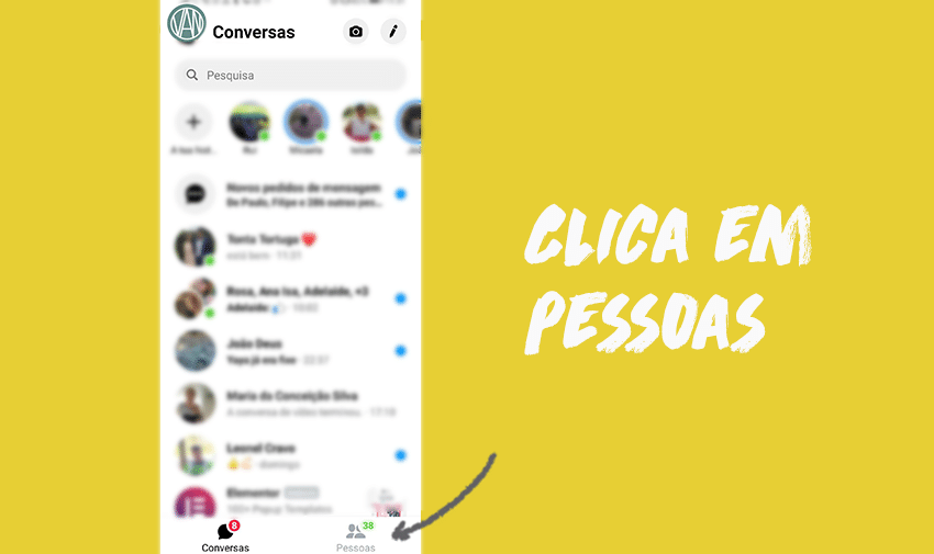 Clica em Pessoas