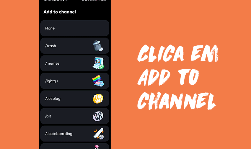 Clica em add to channel
