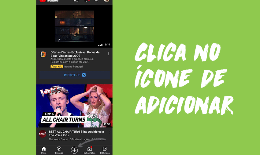 Clica no ícone de adicionar