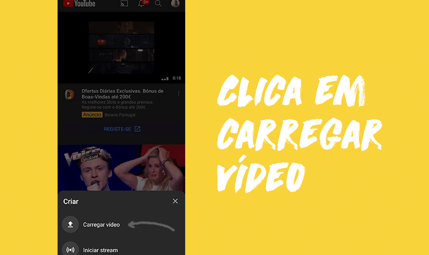 Clica em carregar vídeo