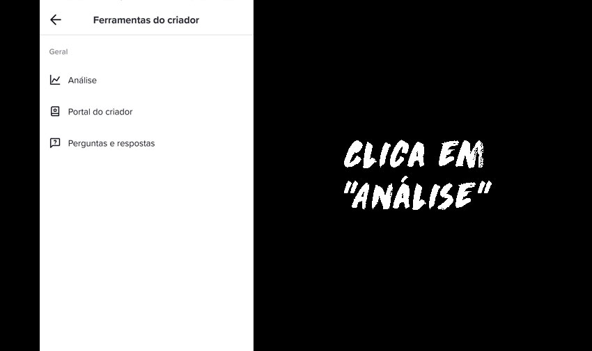Clica em "Análise".