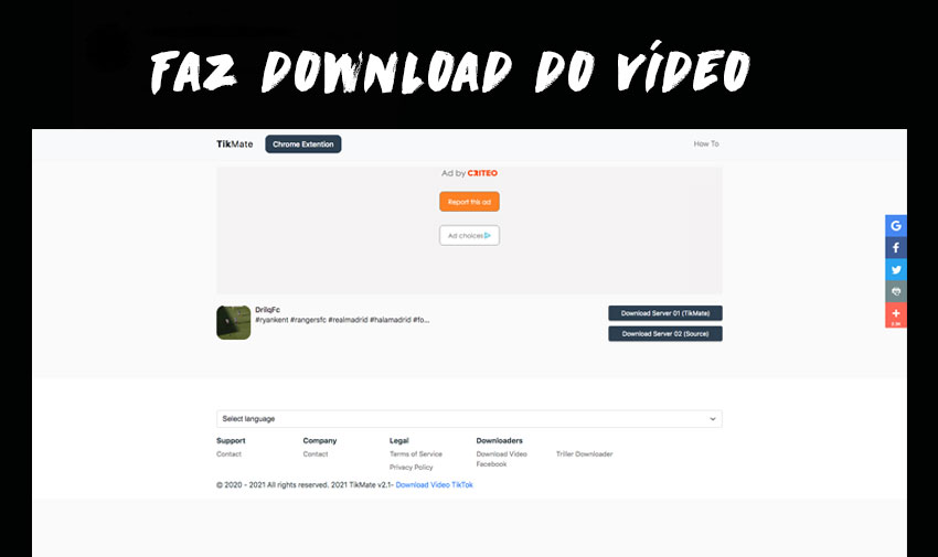 Faz download do vídeos do TikTok