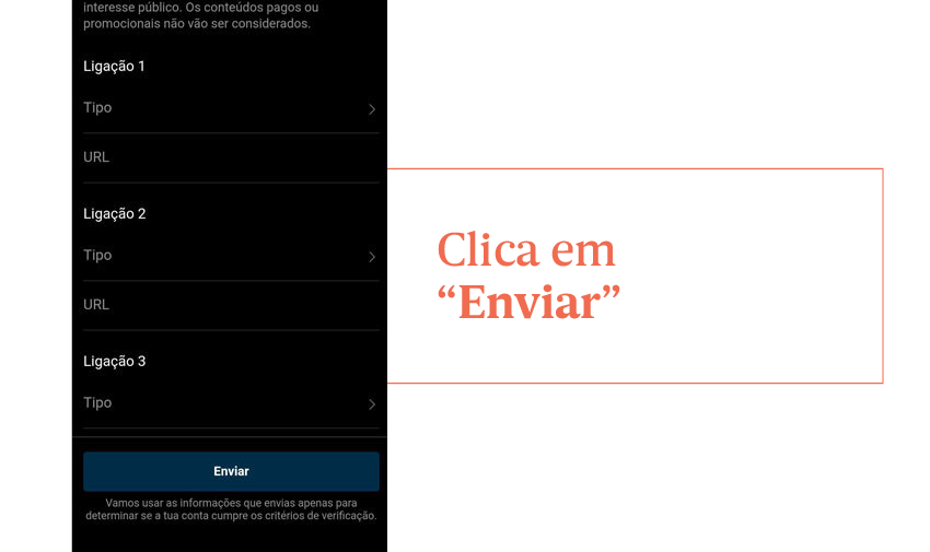 Clica em “enviar"