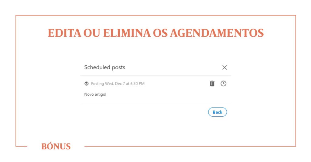 Edita ou elimina os agendamentos