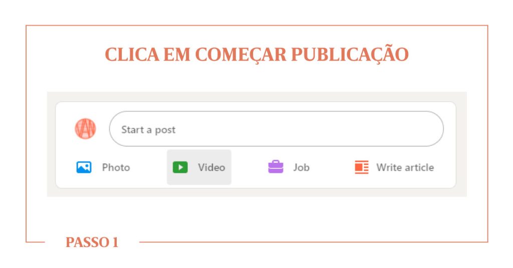Clica em começar publicação