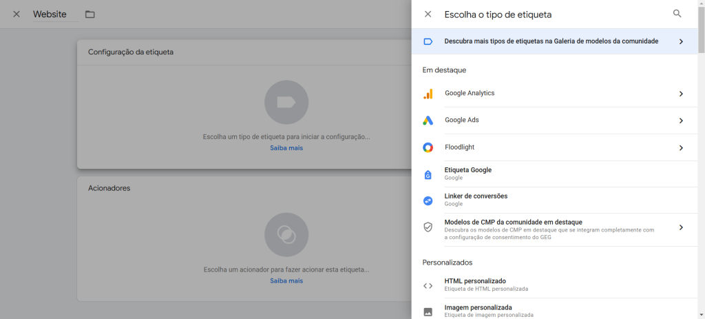 Tipos de etiquetas Google Tag Manager